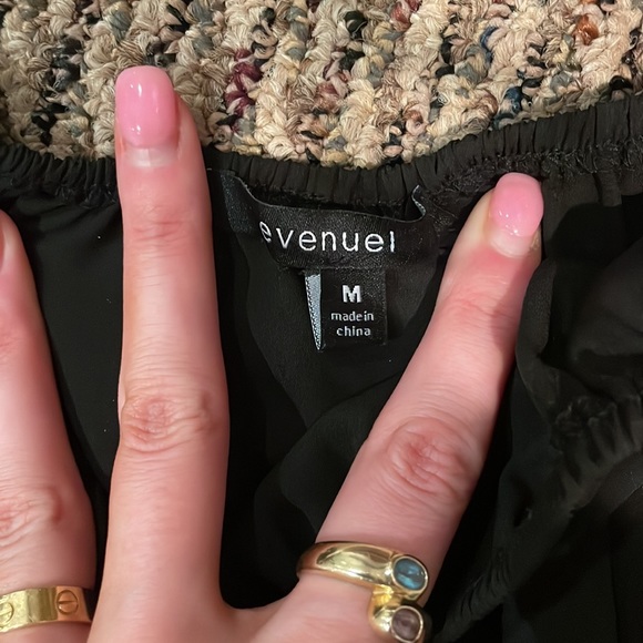 Evenuel black chiffon off the shoulder top - Picture 4 of 4